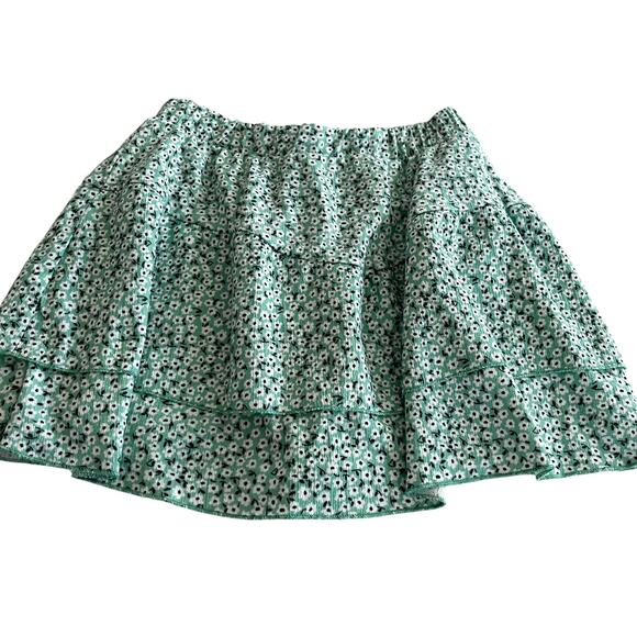 Zara Girls Green Floral A-Line Ruffled Mini Skort Size 13-14 - Picture 1 of 7